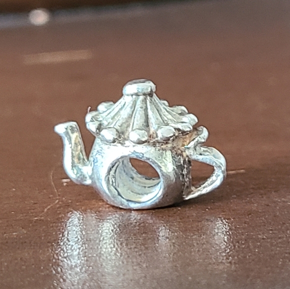 Teapot Silver Bead Charm 925 - Picture 1 of 3